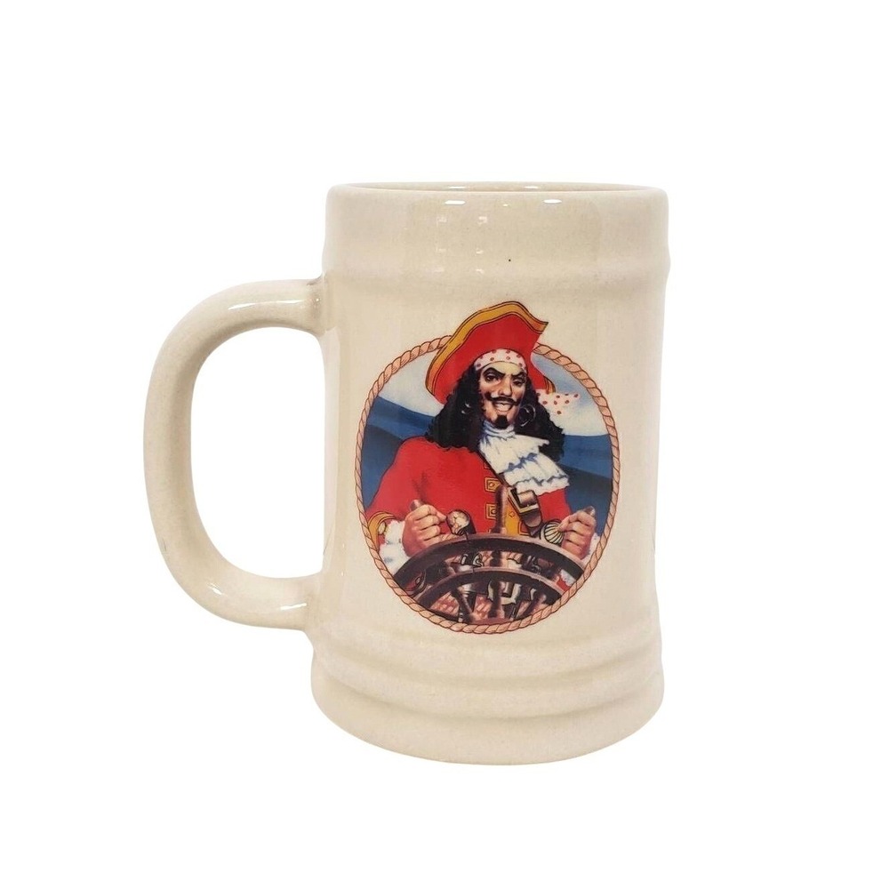 Captain Morgan Beer Stein Mug Cream Vintage Nautical Pirate Barware - Picture 3 of 8